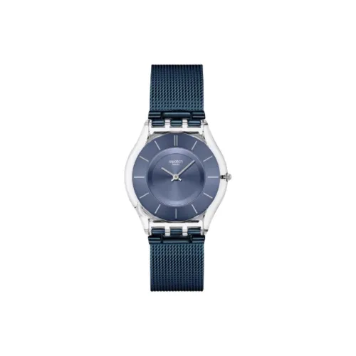 Swatch Quartz Movement Унисекс Часы 34 мм Синие