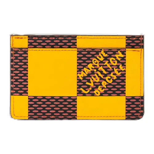 LOUIS VUITTON Покрытый холст Картхолдер Унисекс Желтый