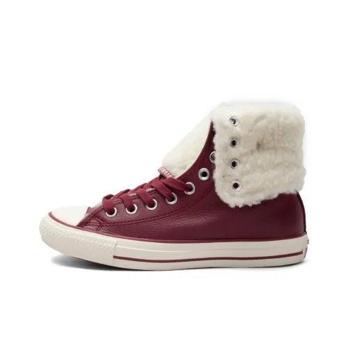 Конверс All Star Термостойкий противоскользящий высокий топ для скейтбординга женские темно-красный цвет
