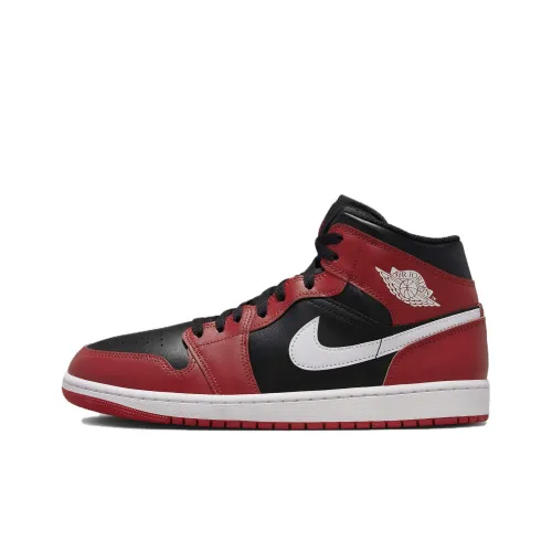 Jordan Air Jordan 1 Винтажные баскетбольные кроссовки MID Топ Красный черный Мужские