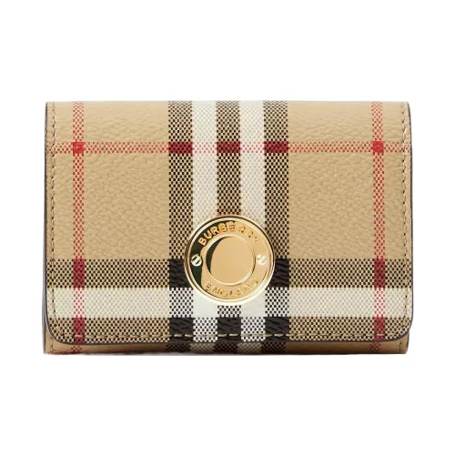 Burberry Кожа Одно плечо Через плечо Держатель для карт Женские Архивный бежевый