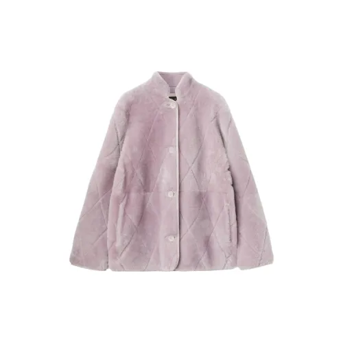 Loro Piana FW24 Velvet Feel Пальто Женское Розовый