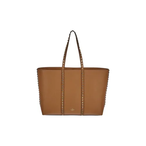 Valentino Кожа Тоут Сумка Сумка для покупок Сумка Женская Бежевая Коричневая
