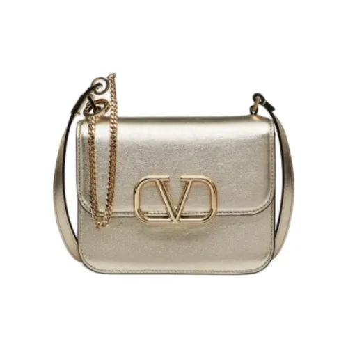 Valentino Телячья кожа Сумка через плечо Маленькая Сумка на плечо Женская Золотая