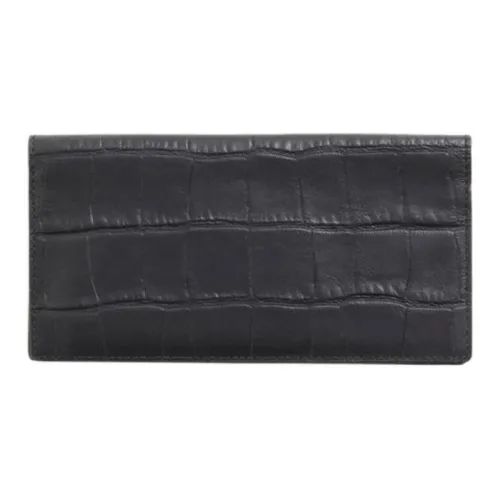 COACH Крокодил Тисненая кожа Кошелек Маленький Унисекс Черный