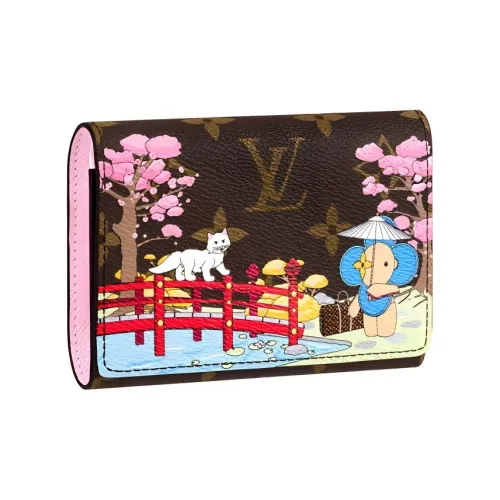 LOUIS VUITTON Victorine Холст Victoria Кошелек Держатель для карт Женский Коричневый