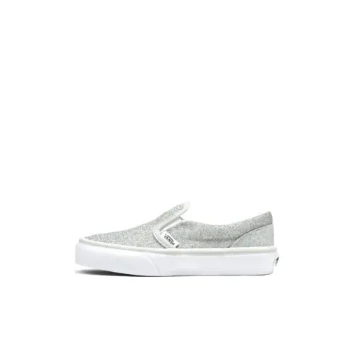 Vans Slip On Детские Скейтбординги Низкий Топ Серый/Белый Kids