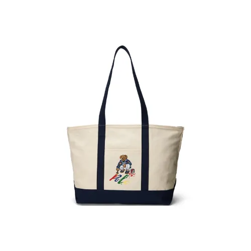 Polo Ralph Lauren Хлопок Одно Плечо Сумка Мужская Бежевая и Синяя