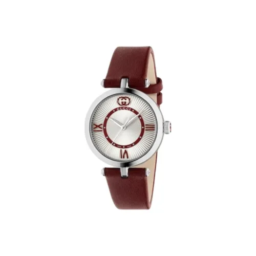 GUCCI 2025 Early Spring Collection Наручные часы Кварцевый механизм Кожаный ремешок 30MM Серебристый циферблат Женские часы