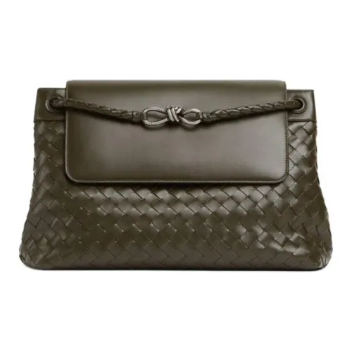 Bottega Veneta Andiamo Series Сумка через плечо из телячьей кожи сумка на плечо средний размер мужская цвет хаки