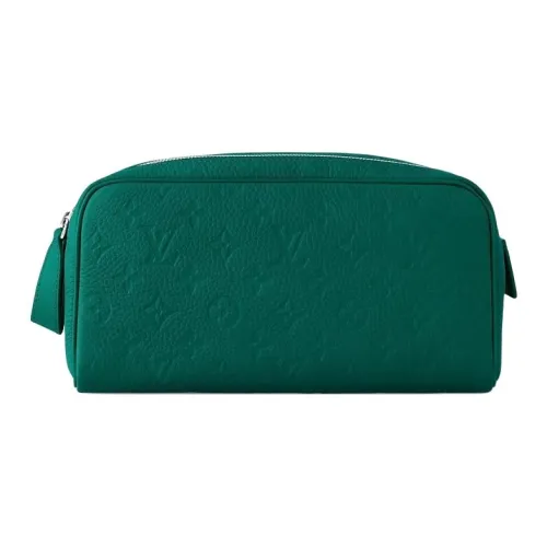 LOUIS VUITTON Тисненая коровья кожа мужская сумка для туалетных принадлежностей зеленая