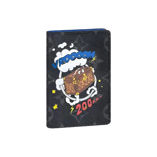 LOUIS VUITTON Холст Кошелек Держатель для карт Мужской Черный