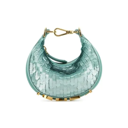 FENDI fendigraphy Ткань Сумка Нано Женская Зеленая