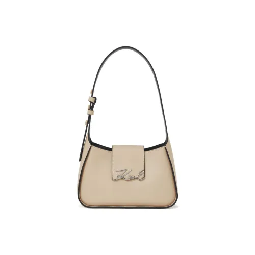 KARL LAGERFELD Кожа Плечевая Сумка Маленькая Женская Светлый Бежевый
