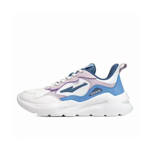 Erke Slip-resistant Abrasion-resistant Low Top Casual Women's White Blue Pink Эрке Противоскользящий Устойчивый к истиранию Низкий Топ Повседневный Женский Белый Синий Розовый