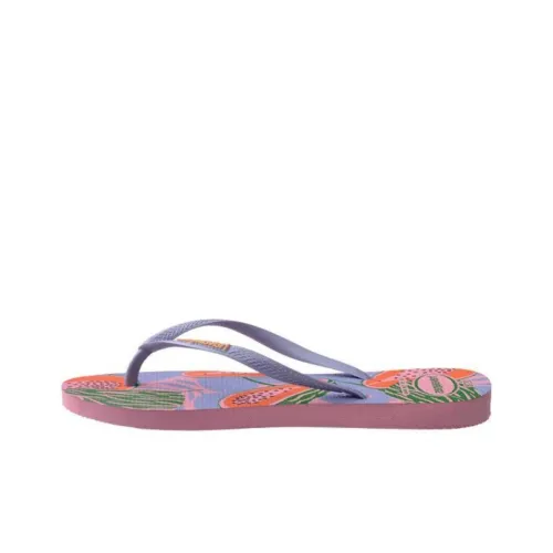 Havaianas Slim Summer Slip-resistant Quick-dry Flip-flops Women's Fuchsia Green Хавайас Слим Саммер Противоскользящие Быстросохнущие Шлепанцы Женские Фуксия Зеленый