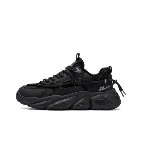 Warrior Low-Top Толстая подошва Черные флисовые с подкладкой Унисекс