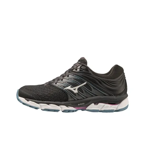 Mizuno Slip-resistant Abrasion-resistant Low-top Беговые кроссовки Женские Черный Белый