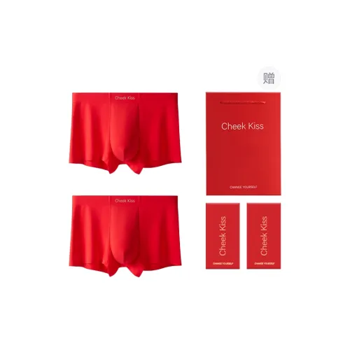 Cheekkiss Мужское нижнее белье Four Corner Брюки Антибактериальные Дышащие Красная коробка 2 упаковки