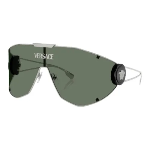 VERSACE Металл Нерегулярная форма Солнцезащитные очки Унисекс Серебряный
