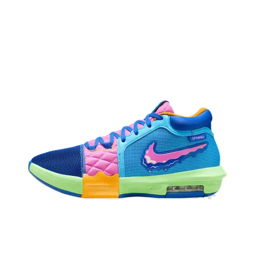 Nike Witness 8 Slip-Resistant Abrasion-Resistant MID Баскетбольные кроссовки Unisex Синий Розовый