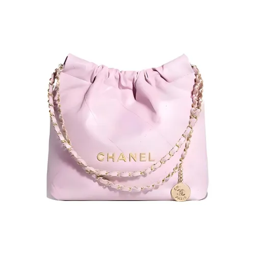 CHANEL 22Bag Коровья кожа Тоут Сумка Сумка для покупок Сумка на плечо Сумка Маленькая Женская Светло-розовая