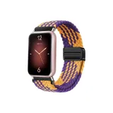 Магнитная застежка, нейлон, ткань вязаная, ремешок - [Z-узор, фиолетовый, золото]