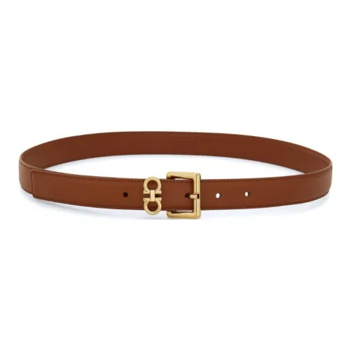 FERRAGAMO Телячья кожа Кожаные ремни Женские Коричневый Ширина 2,5CM