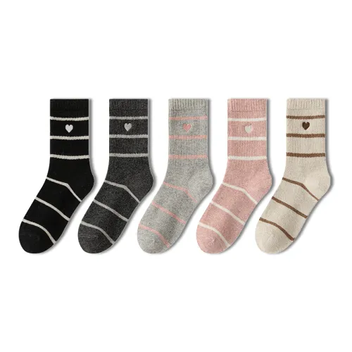 AUGUST Носки Crew Женские комплект из 5 пар (ассорти)