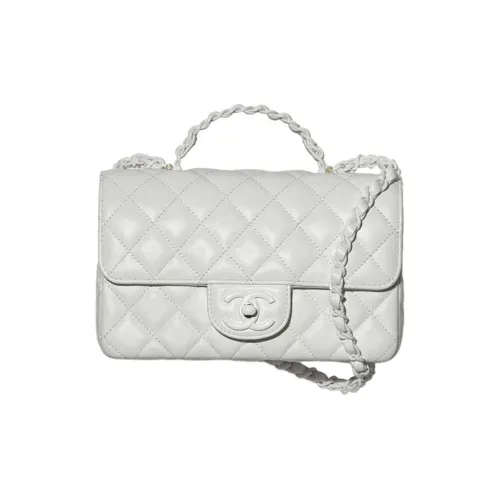 CHANEL Lambskin Сумка через плечо Сумка Mini Женская Светло-Серый