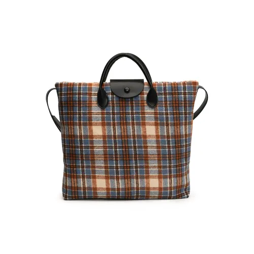 morellybear ПУ (полиуретан) Сумка через плечо Сумка Обычная Женская Серо-синяя Коричневая клетка Бургунди клетка