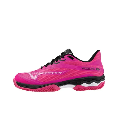 Mizuno Wave Exceed Light 2 Противоскользящие Устойчивые к истиранию Низкий Топ Кроссовки для тенниса Женские Розовые