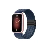 Магнитная застежка, нейлоновая ткань, вязаный ремешок - [синий]