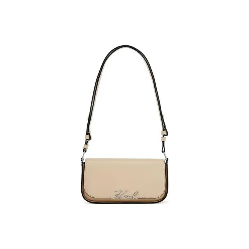 KARL LAGERFELD Кожа Плечевая Сумка Женская Светлый Бежевый