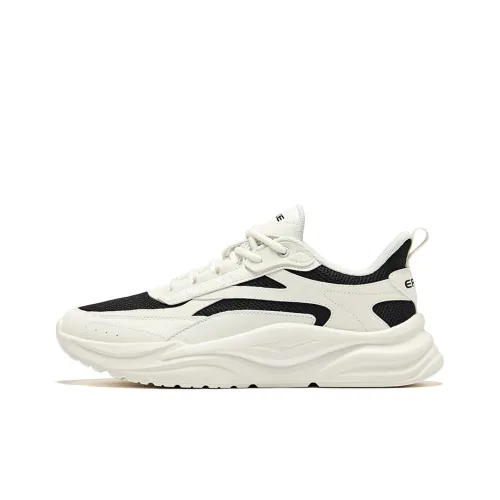 Erke Adventure 2,0 Устойчивый к истиранию Низ Резистентный Низкий Топ Повседневный Мужской Глубокий черный Микрокристалл Белый