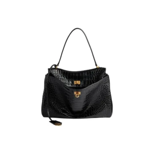 Balenciaga Крокодил Тисненый Телячья кожа Одно плечо Сумка Средний Женские Черный
