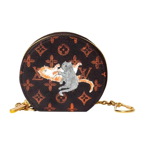 LOUIS VUITTON Кошелек из коровьей кожи женский коричневый многоцветный