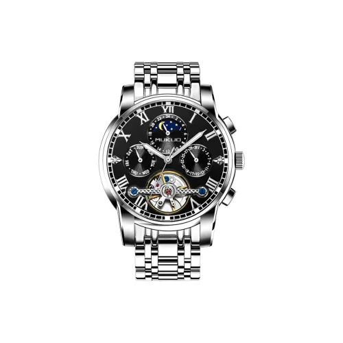 MUKUO Автоматический Механический Механизм Мужские Часы 40 мм Черный