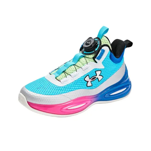 Under Armour Детские баскетбольные кроссовки Low Топ Aqua Blue/Silver School Age