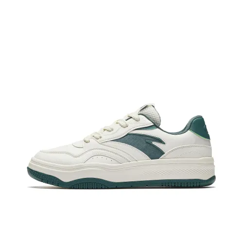 ANTA Street Play 2 Легкий Увеличение Высоты Низкий Топ Скейтборд Кроссовки Мужские Белый Зеленый