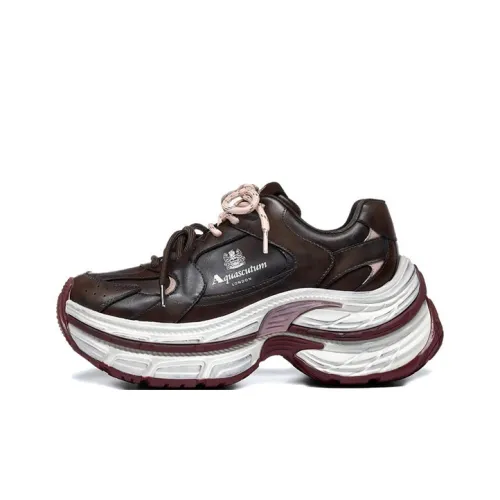 AQUASCUTUM Низкий топ толстая подошва кроссовки женские фуксия