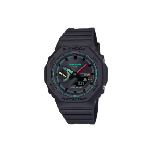 CASIO 2100 Collection Солнечный Кварцевый механизм Смольный ремешок Часы Мужские Черный циферблат