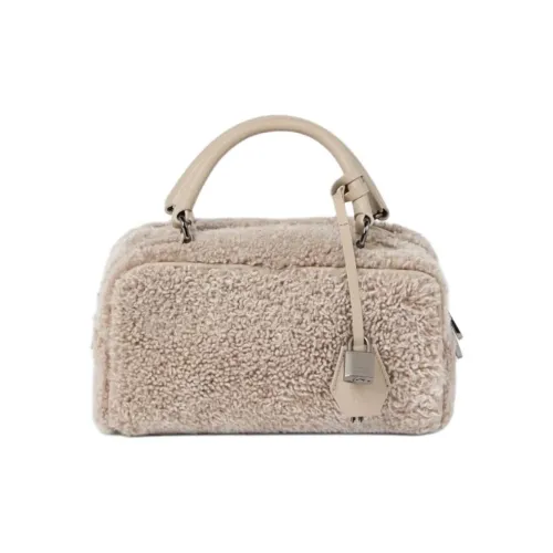 BRUNELLO CUCINELLI Сумка через плечо из переплетенной овчины маленькая сумка женская цвет голубино-серый