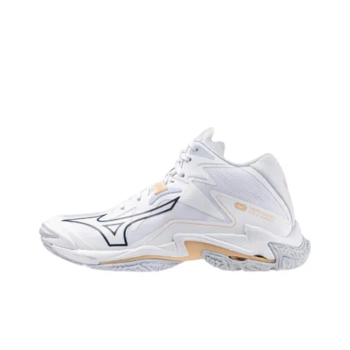 Mizuno Wave Lightning Z8 Противоскользящие Устойчивые к истиранию MID Топ Кроссовки для тренировок Женские Белые Черные