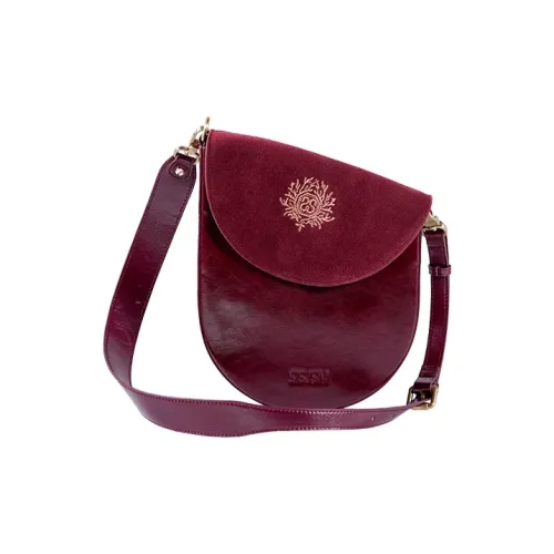 SISISM Сумка через плечо из коровьей кожи стандартная женская бордового цвета