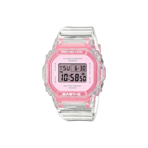 CASIO Baby Кварцевый механизм Смольный ремешок Часы Женские Розовый циферблат
