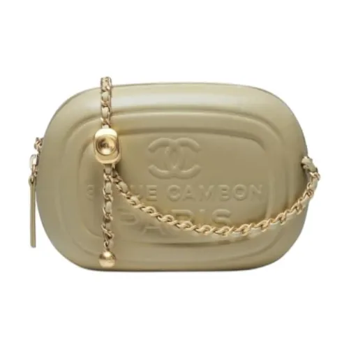 CHANEL Lambskin Camera Bag Crossbody Bag Mini Women's Khaki CHANEL Сумка из овечьей кожи Camera сумка через плечо мини женская хаки