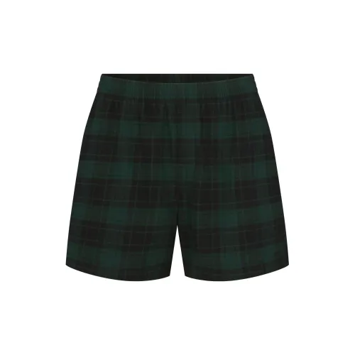 SKIMS Праздничная коллекция FW24 Фланель Сон MENS Короткие пижамные штаны Мужской Cypress Клетка