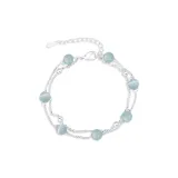 Счастливый Bead Double-Layer Браслеты [Blue]