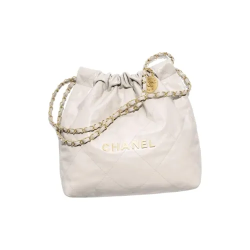 CHANEL Телячья кожа Сумка-хобо Сумка через плечо Мини Женская Светло-серый